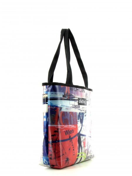Shopping bag Kurzras Schorn graffiti, writings, abstract, red, white, blue