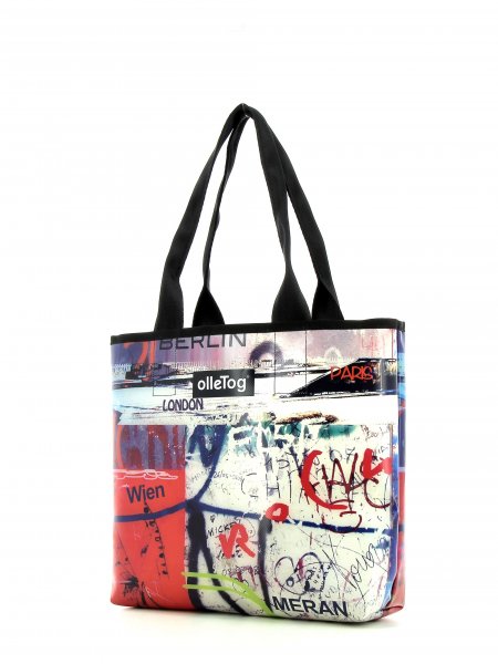 Shopper Einkaufstaschen Schorn Grafiti, Schriften, abstrakt, rot, weis, blau