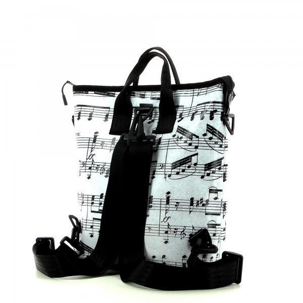 Backpack bag Prags XXX April Grau music, notes, gray, black