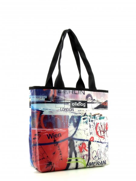 Shopping bag Einkaufstaschen Kurzras - Schorn graffiti, writings, abstract, red, white, blue