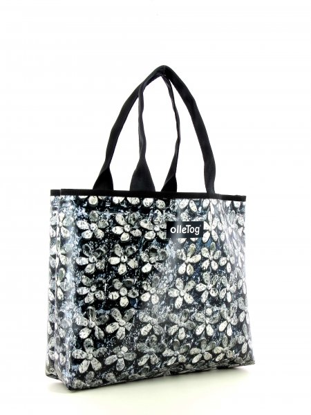 Shopping bag Taufers Elsler flowers, gray, black