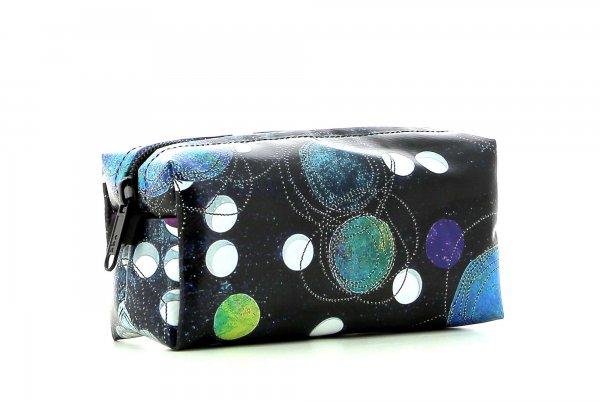 Cosmetic bag Burgstall Selva dots, black, colored, white, blue