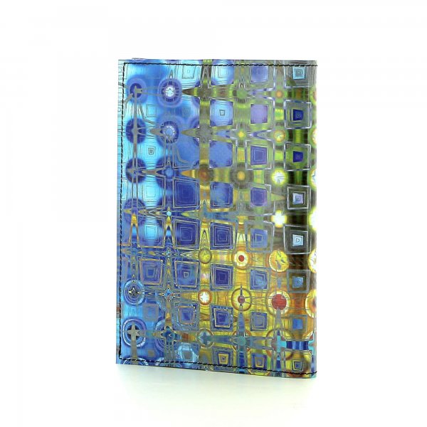 Notebook Laas - A6 Futter geometric, colorful, abstract, brown, blue, gold, gray, yellow