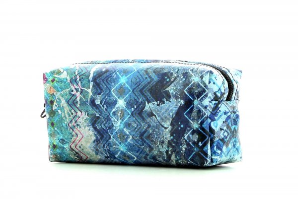 Cosmetic bag Burgstall Hasl Abstract, Blue, Lilla, Turquoise, Lines, Vintage