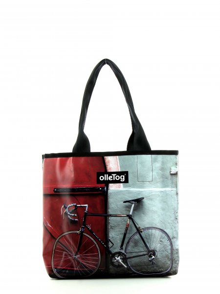 Shopping bag Kurzras Zara racing bicycle, red door, pavement cubes