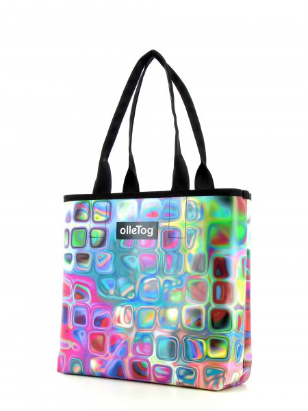 Shopping bag Kurzras Talfer geometric, abstract, colorful, pink, blue, white