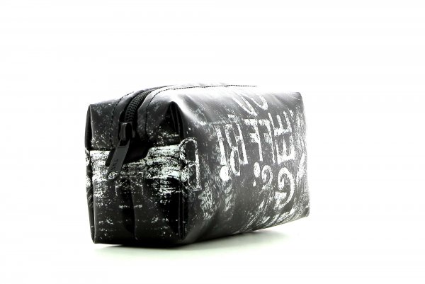 Cosmetic bag Burgstall Köbl black, white, letters