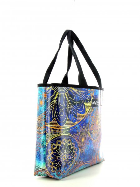 Shopping bag Taufers San Marco flowers, blue, gold, yellow
