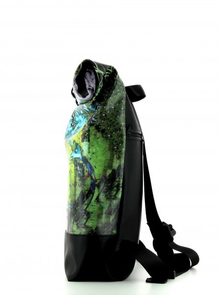 Roll backpack Riffian Dorn green, blue, purple, circle