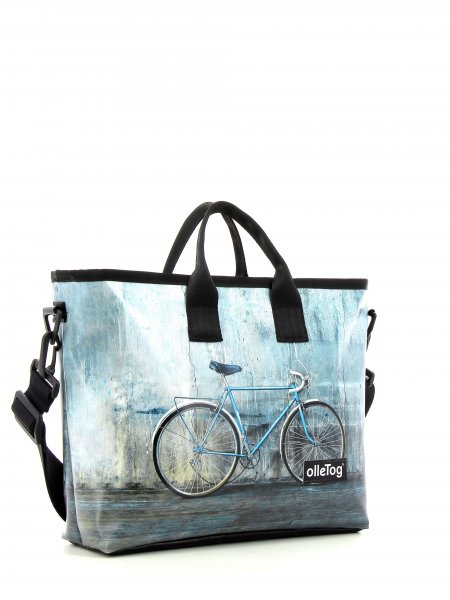 SALE Bags Montani grey, turquoise, retro, vintage, wall, concrete, racing bike 