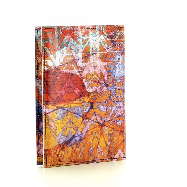 Notebook Laas - A6 Loderin orange, red, pink, turquoise, colourful, lines, geometric, vintage