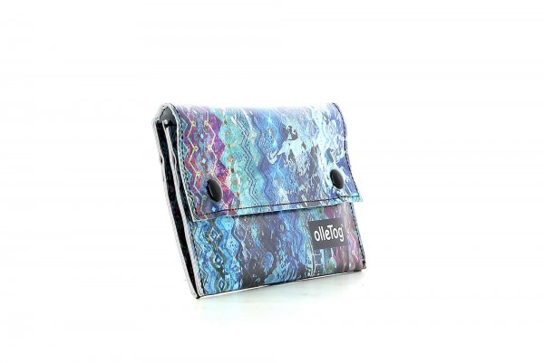 Wallet Vals Hasl Abstract, Blue, Lilla, Turquoise, Lines, Vintage