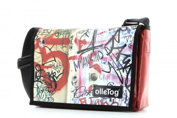 Taschen Umhängetasche Haslacher Graffiti, Schriften, rot, weis, schwarz