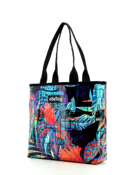 Shopping bag Kurzras Neudorf Abstract, red, black, blue, turquoise