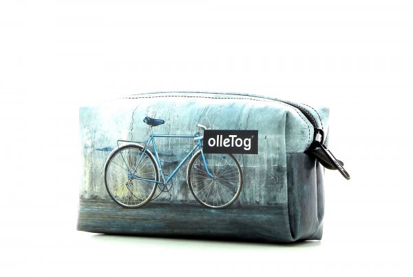 Cosmetic bag Burgstall Montani grey, turquoise, retro, vintage, wall, concrete, racing bike 