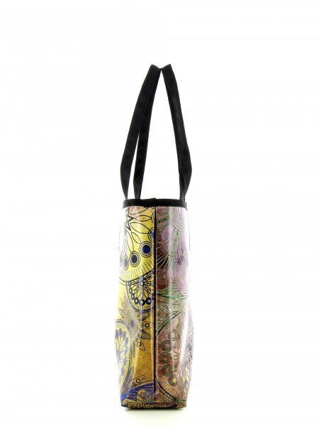 Shopping bag Kurzras Grutzen Colorful vintage pattern with flowers,mandala, gold, yellow, blue, green