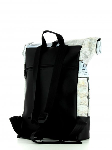 Roll backpack Riffian Plafat Geometric, white, grey, stripe, square, wall