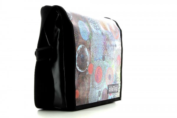Bags Messenger bag Vogtland colorful, abstract, blue, red, orange, circles, patchwork