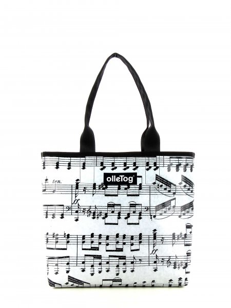 Shopping bag Kurzras XXX April grau music, notes, gray, black