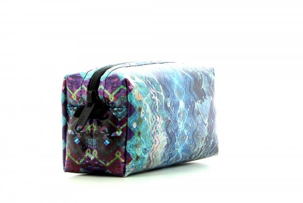 Cosmetic bag Burgstall Hasl Abstract, Blue, Lilla, Turquoise, Lines, Vintage