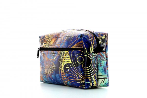 Toiletry bag Naturns San Marco flowers, blue, gold, yellow