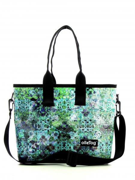 Shopping bag Völlan Lenke Blue, Grey, Flowers, Retro, Green