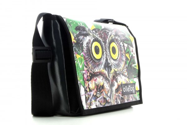 Messenger bag Eppan Rambach Owl, green, white, brown, animals, nature