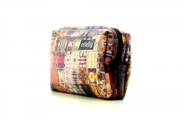 Cosmetic bag Steinegg Weingueter abstract, plaid, red, burgundy, geometric, lilac