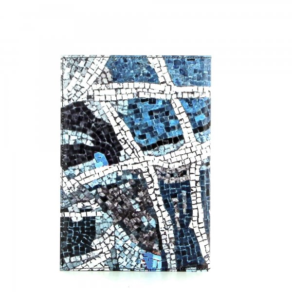 Notizheft Tarsch - A5 Schanzen Mosaik, blau, grau, türkis, Wand, Stein