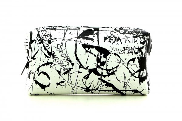 Kosmetiktasche Steinegg Schotter Graffiti, schwarz, weiß, Linien, Schriften