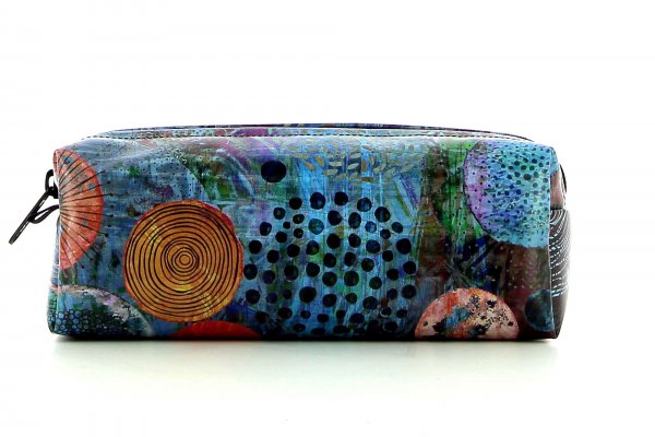 Pencil case Rabland Vogtland colorful, abstract, blue, red, orange, circles, patchwork