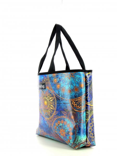 Shopping bag Taufers San Marco flowers, blue, gold, yellow