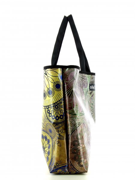 Shopping bag Villanders Grutzen Colorful vintage pattern with flowers,mandala, gold, yellow, blue, green