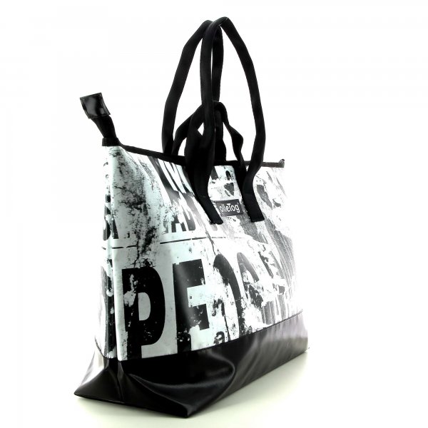 Traveling bag Georgen Mitterer white, black, abstract, letters