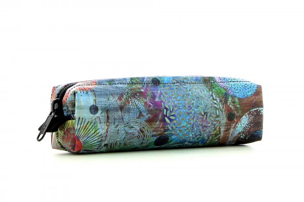 Pencil case Marling Vogtland colorful, abstract, blue, red, orange, circles, patchwork