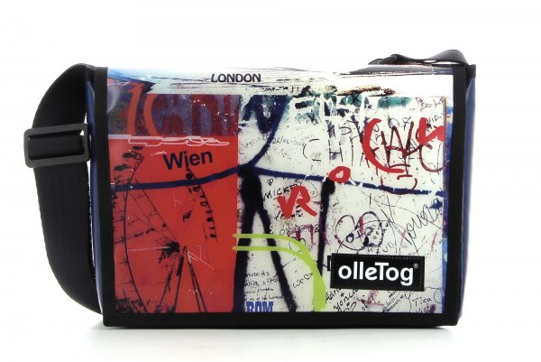 Messenger bag Eppan Schorn graffiti, writings, abstract, red, white, blue