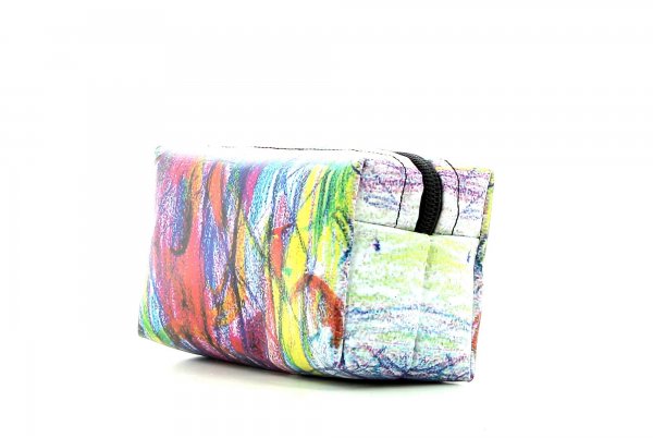 Cosmetic bag Burgstall Weinberg pink, colourful, lines, circles, drawing
