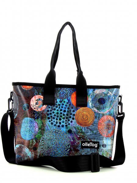 Shopping bag Völlan Vogtland colorful, abstract, blue, red, orange, circles, patchwork
