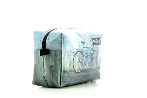 Toiletry bag Naturns Montani grey, turquoise, retro, vintage, wall, concrete, racing bike 