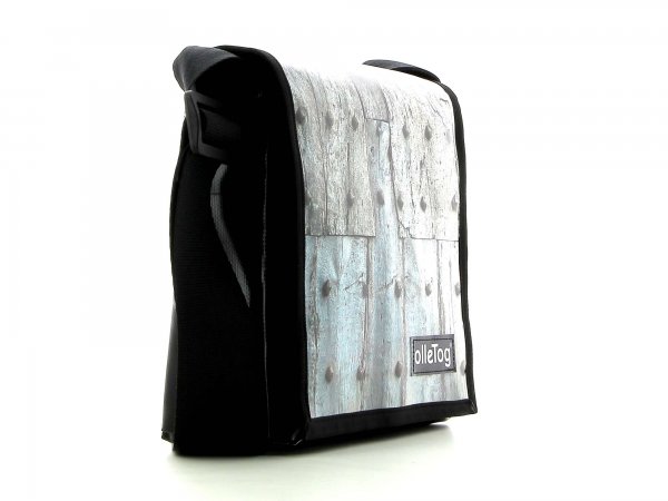borse borsa a tracolla Zanser Strisce, grigio, parete di legno, ruggine, chiodi