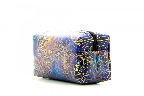 Cosmetic bag Burgstall San Marco flowers, blue, gold, yellow