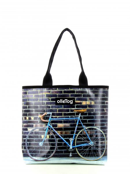 Shopping bag Kurzras Tribulaun racing bicycle, retro, vintage, white, brown, blue