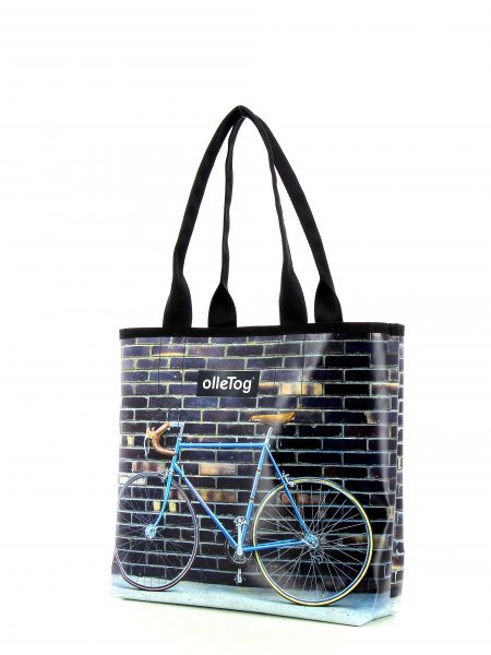 Shopping bag Kurzras Tribulaun racing bicycle, retro, vintage, white, brown, blue