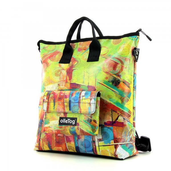 Backpack bag Pfalzen Zinnwiesen Yellow, Green, Abstract, Circles, Colorful