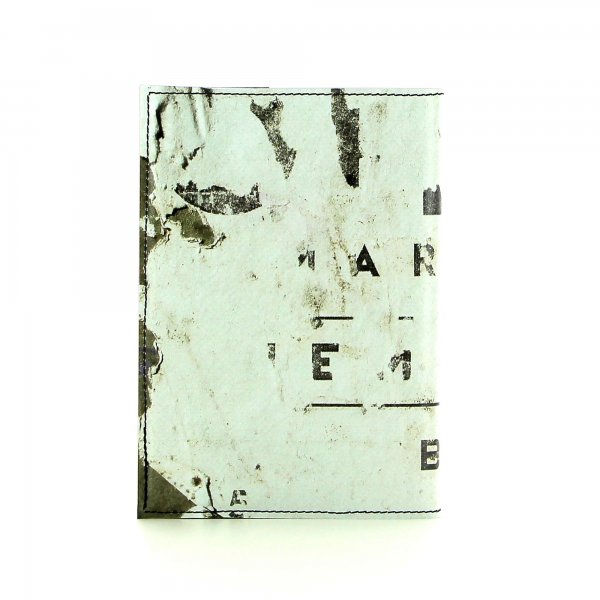 Notizheft Laas - A6 Gumer Plakatwand, Schriften, Vintage, weiß, braun, schwarz