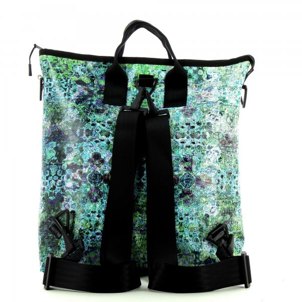 Backpack bag Pfalzen Lenke Blue, Grey, Flowers, Retro, Green
