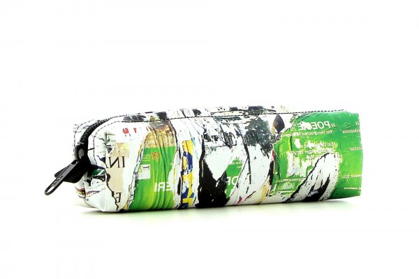 Pencil case Marling Spaur photo collage, green, yellow, torn poster