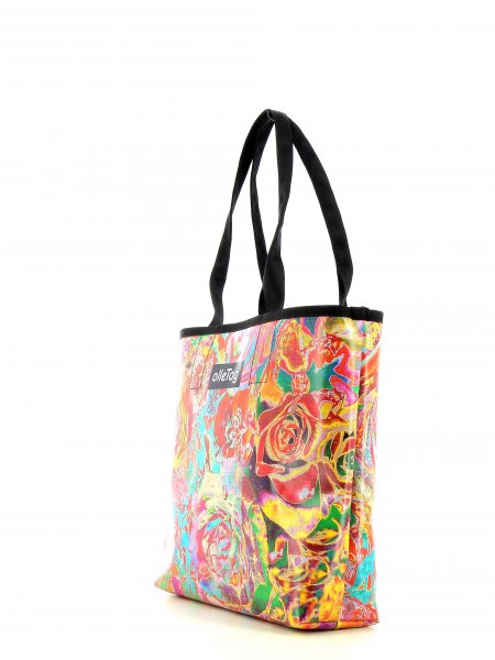 Bags Shopping bag Fuehrmann Roses, red, turquoise, fuchsia, flowers