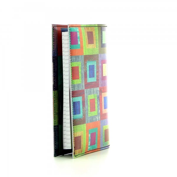 Notebook Laas - A6 Damm colored, checked, geometric, yellow, lilac, blue