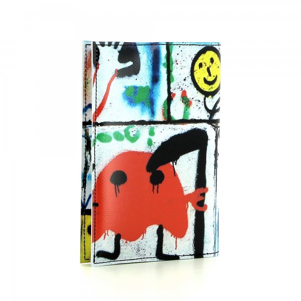 Home & Office Notebook Petersberg Smile, white, blue, black, red, funny, wall, cartoon